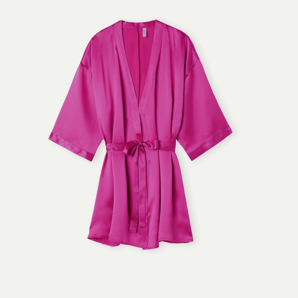 Intimissimi Fuchsia Satin Robe - Picture 2 of 6